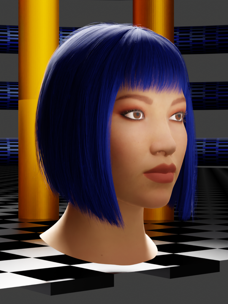 Hologram Blue Girl by Alaric Hamacher